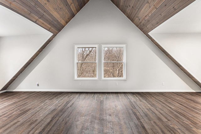 62711 Balk Rd, Sturgis, MI 49091 - additional living space featuring baseboards, wood finished floors, lofted ceiling, and wooden ceiling