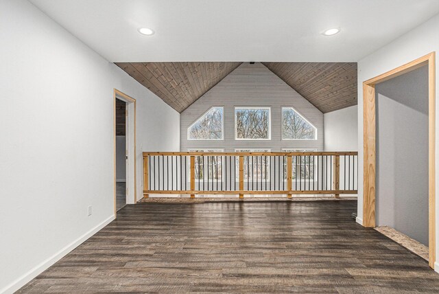 62711 Balk Rd, Sturgis, MI 49091 - additional living space with lofted ceiling, wood finished floors, baseboards, and recessed lighting