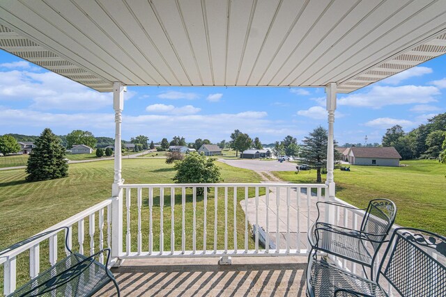 deck with a yard