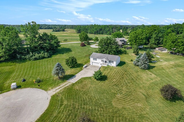 aerial view featuring a rural view