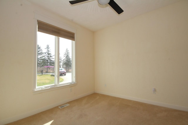 14224 Bridgeview Pointe, Vicksburg, MI 49097 - unfurnished room with healthy amount of natural light, a ceiling fan, light carpet, and baseboards