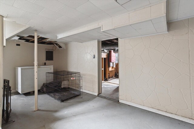view of finished basement