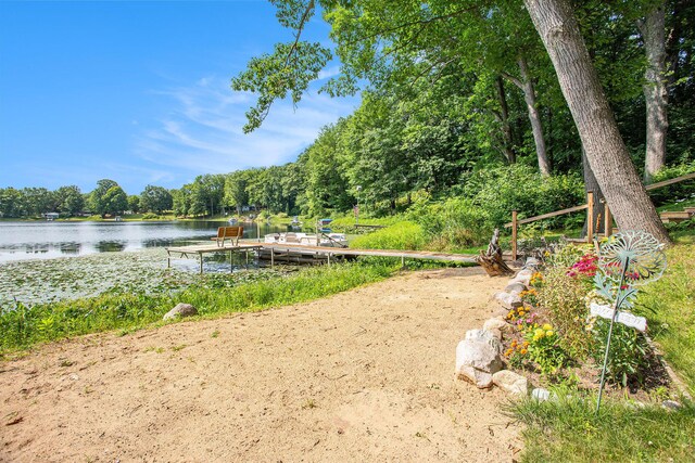 5091 E High Tower Lake Rd, Hesperia, MI 49421 - surrounding community with a water view and a dock