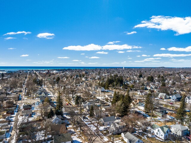 817 E Loomis St, Ludington, MI 49431 - drone / aerial view with a water view and a residential view