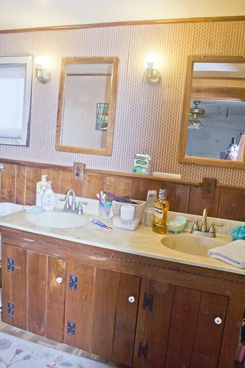 25544 Gage St, Dowagiac, MI 49047 - full bath featuring wallpapered walls and double vanity
