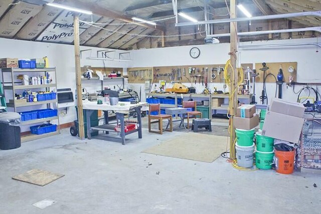 25544 Gage St, Dowagiac, MI 49047 - garage featuring a workshop area