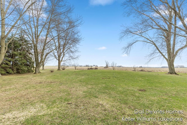 view of yard with a rural view