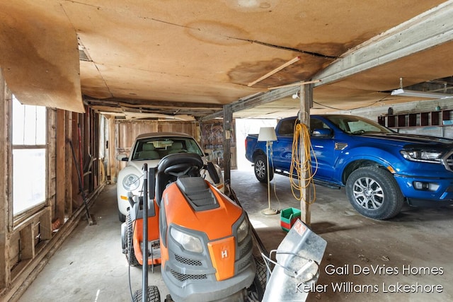 view of garage
