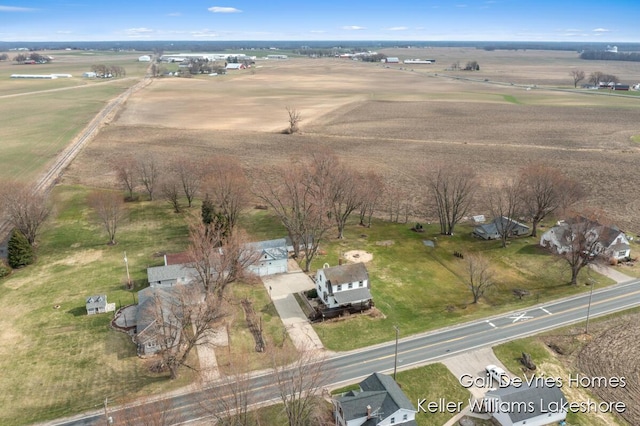 drone / aerial view with a rural view