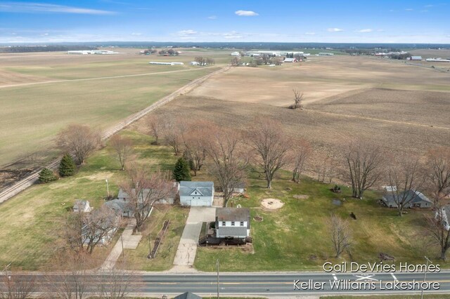 bird's eye view with a rural view