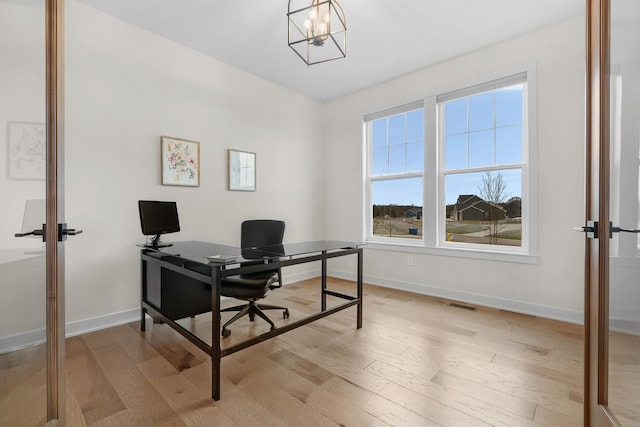 8114 Turning Stone, Kalamazoo, MI 49009 - office space with baseboards, visible vents, and light wood finished floors