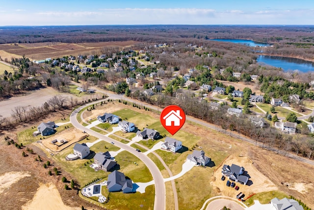 8114 Turning Stone, Kalamazoo, MI 49009 - birds eye view of property featuring a residential view and a water view