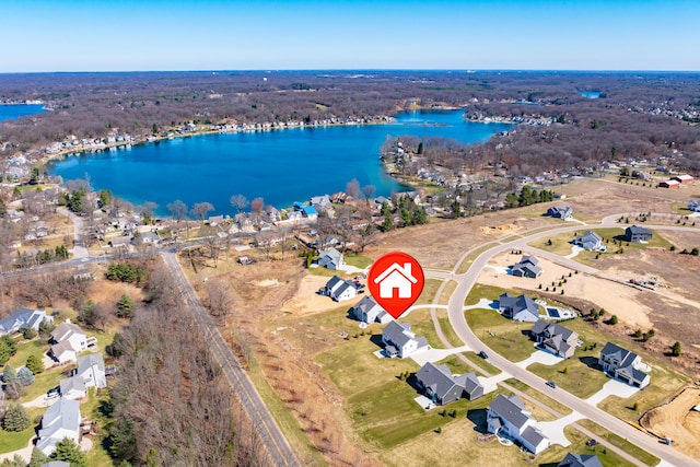8114 Turning Stone, Kalamazoo, MI 49009 - bird's eye view featuring a water view and a residential view