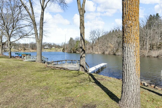 11262 Lemott Cir, Jerome, MI 49249 - view of dock featuring a water view and a yard