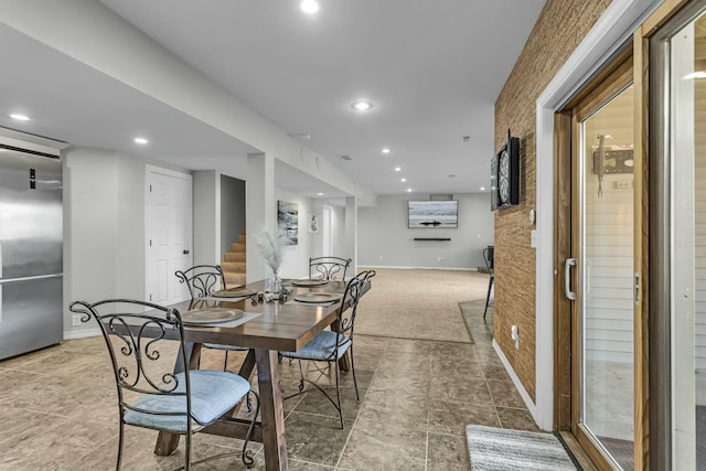 11262 Lemott Cir, Jerome, MI 49249 - dining room with baseboards, stairs, and recessed lighting