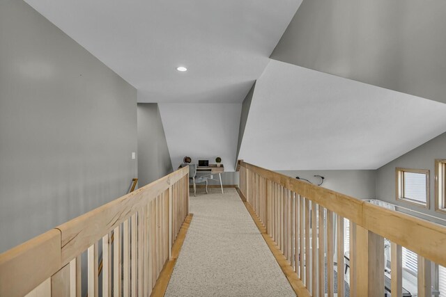 11262 Lemott Cir, Jerome, MI 49249 - hall featuring lofted ceiling and recessed lighting