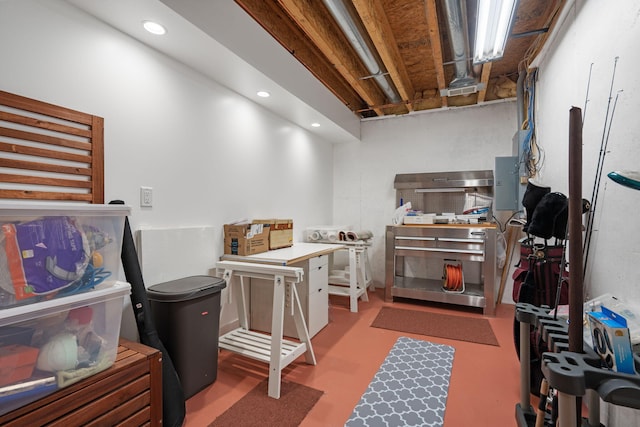 interior space featuring recessed lighting