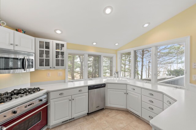 4103 Lake Shore Dr, New Buffalo, MI 49117 - kitchen featuring stainless steel appliances, a sink, recessed lighting, and a healthy amount of sunlight