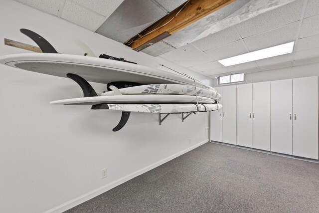 4103 Lake Shore Dr, New Buffalo, MI 49117 - interior space with baseboards, carpet flooring, and a drop ceiling