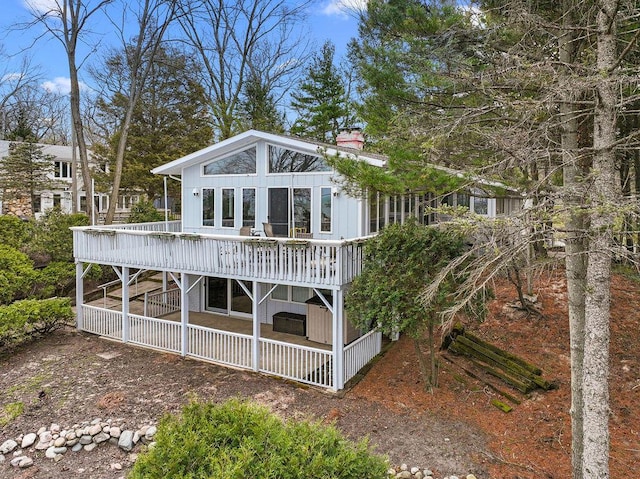 4103 Lake Shore Dr, New Buffalo, MI 49117 - back of house with a wooden deck