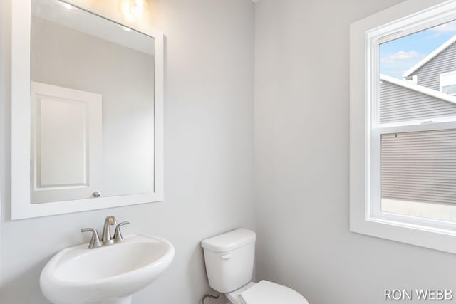half bath featuring a sink and toilet