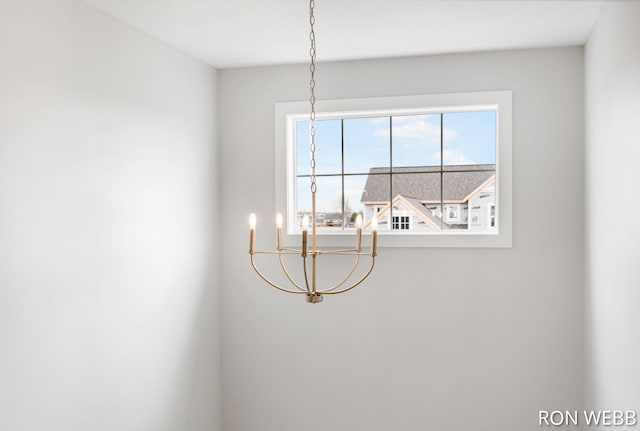 room details with a notable chandelier