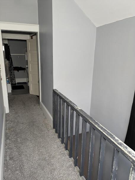 711 Randolph St, Jackson, MI 49203 - staircase featuring carpet floors and baseboards