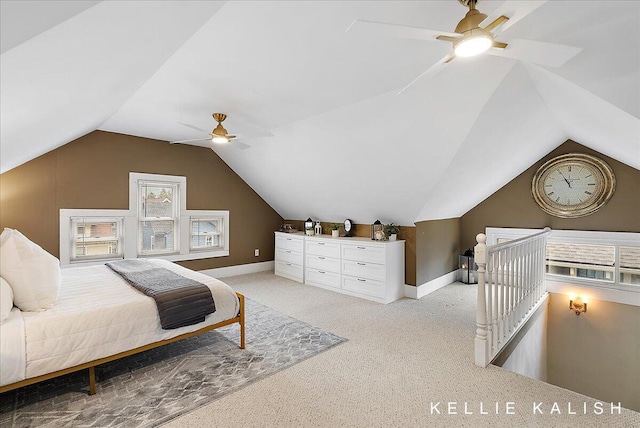 548 Pleasant St SE, Grand Rapids, MI 49503 - bedroom with lofted ceiling, carpet floors, and ceiling fan