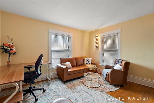 548 Pleasant St SE, Grand Rapids, MI 49503 - office area featuring wood finished floors and healthy amount of natural light