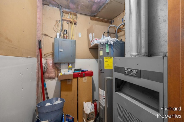 utilities featuring electric panel and electric water heater