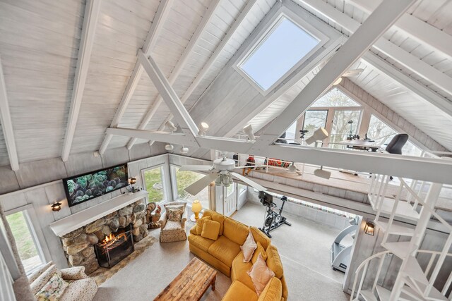 4117 Lake Shore Dr, New Buffalo, MI 49117 - sunroom with a wealth of natural light and beam ceiling
