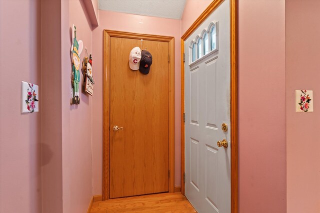33028 Pokagon Hwy, Niles, MI 49120 - doorway with light wood finished floors and a textured ceiling