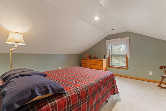 33028 Pokagon Hwy, Niles, MI 49120 - bedroom with light carpet, baseboards, and lofted ceiling