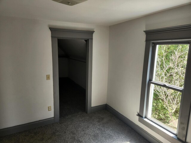 interior space featuring carpet floors and baseboards