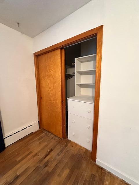 closet with a baseboard radiator