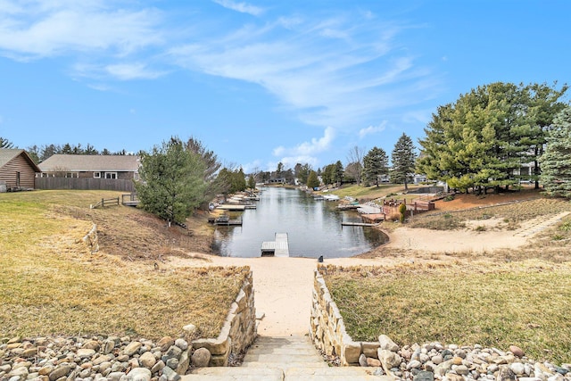 1641 N Arrowhead Rd, Mears, MI 49436 - water view with a boat dock