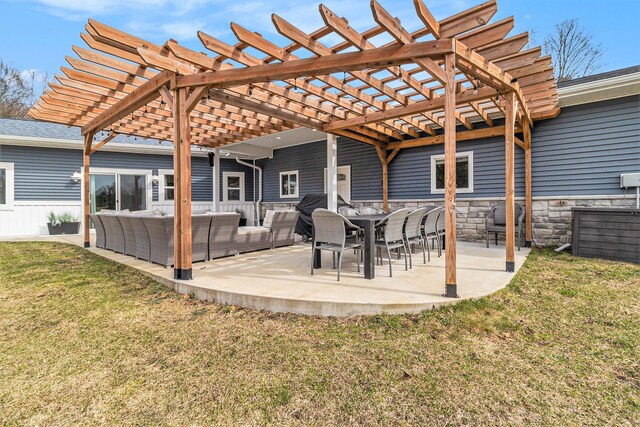 1641 N Arrowhead Rd, Mears, MI 49436 - view of patio featuring an outdoor hangout area and a pergola