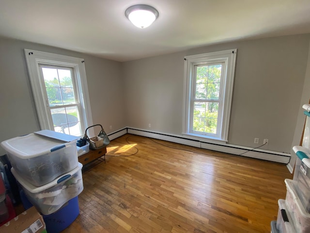 227 Railroad St, Chelsea, MI 48118 - misc room with wood finished floors and baseboard heating