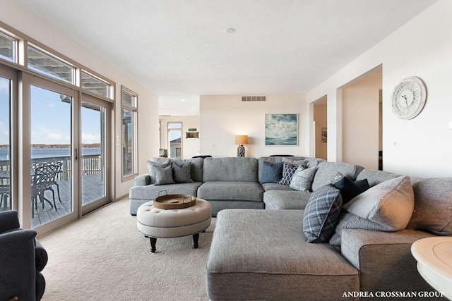 1761 S Shore Dr, Holland, MI 49423 - living area with light colored carpet and visible vents