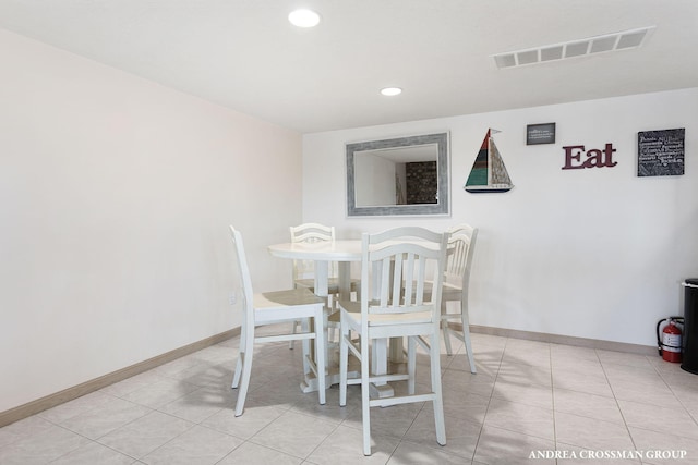 1761 S Shore Dr, Holland, MI 49423 - dining space with light tile patterned floors, recessed lighting, baseboards, and visible vents