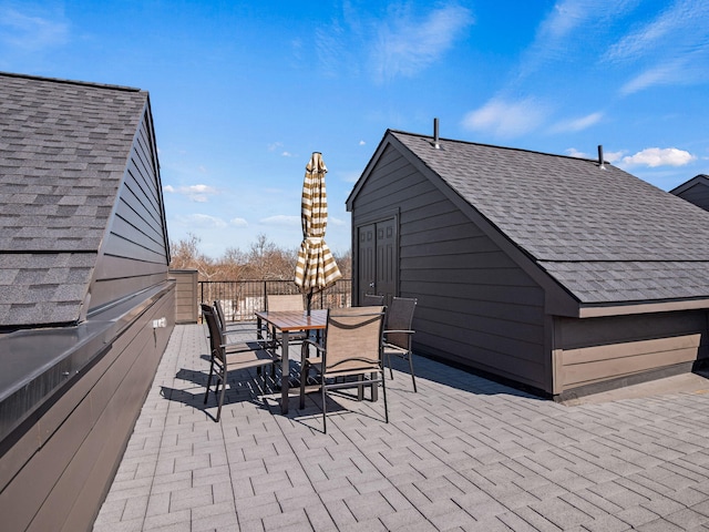 view of patio featuring outdoor dining space