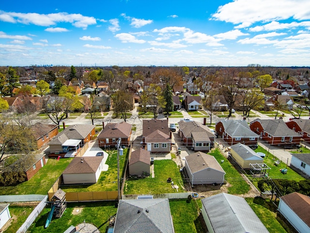 bird's eye view with a residential view