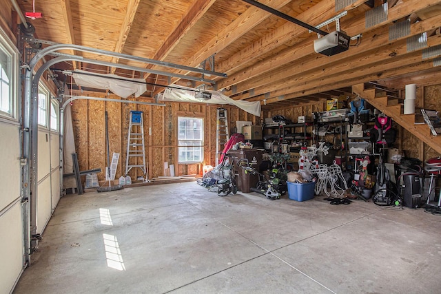 garage featuring a garage door opener