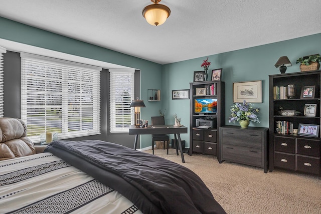 4284 Fairway Ln, Jackson, MI 49201 - bedroom featuring light carpet, a textured ceiling, and baseboards