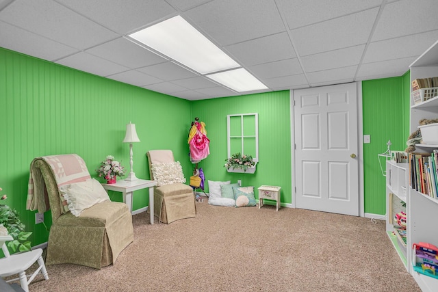 4284 Fairway Ln, Jackson, MI 49201 - playroom with a paneled ceiling and carpet flooring