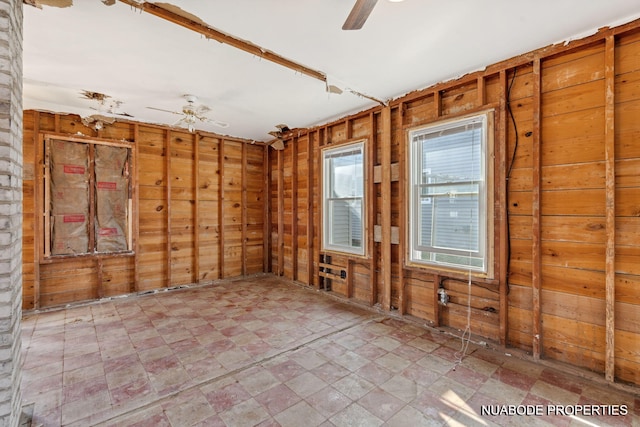 spare room with a ceiling fan