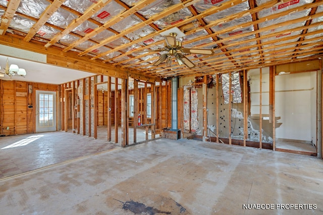 misc room featuring a ceiling fan