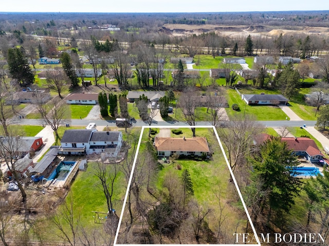 drone / aerial view featuring a residential view
