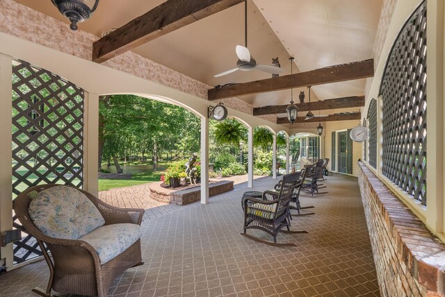6130 Eidson Rd, Saint Joseph, MI 49085 - view of patio / terrace featuring ceiling fan