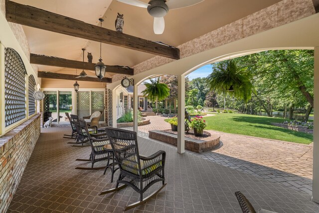 6130 Eidson Rd, Saint Joseph, MI 49085 - view of patio / terrace with ceiling fan